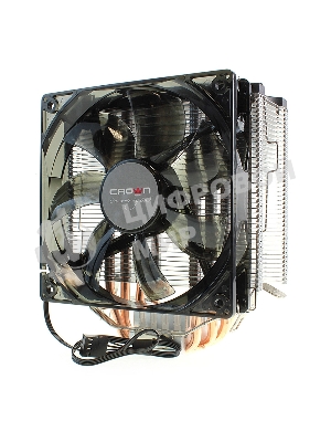 Кулер для процессора Crown CM-5 прозрачный/черный, 120 мм, 1500 об/мин, 30.8 дБ, 4 pin, 187 Вт, 148 мм