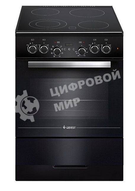 Плита электрическая Gefest ЭП Н Д 6560-03 0057 черный, конфорок 4 электрических, духовка 55 л, 60 см x 85 см x 60 см