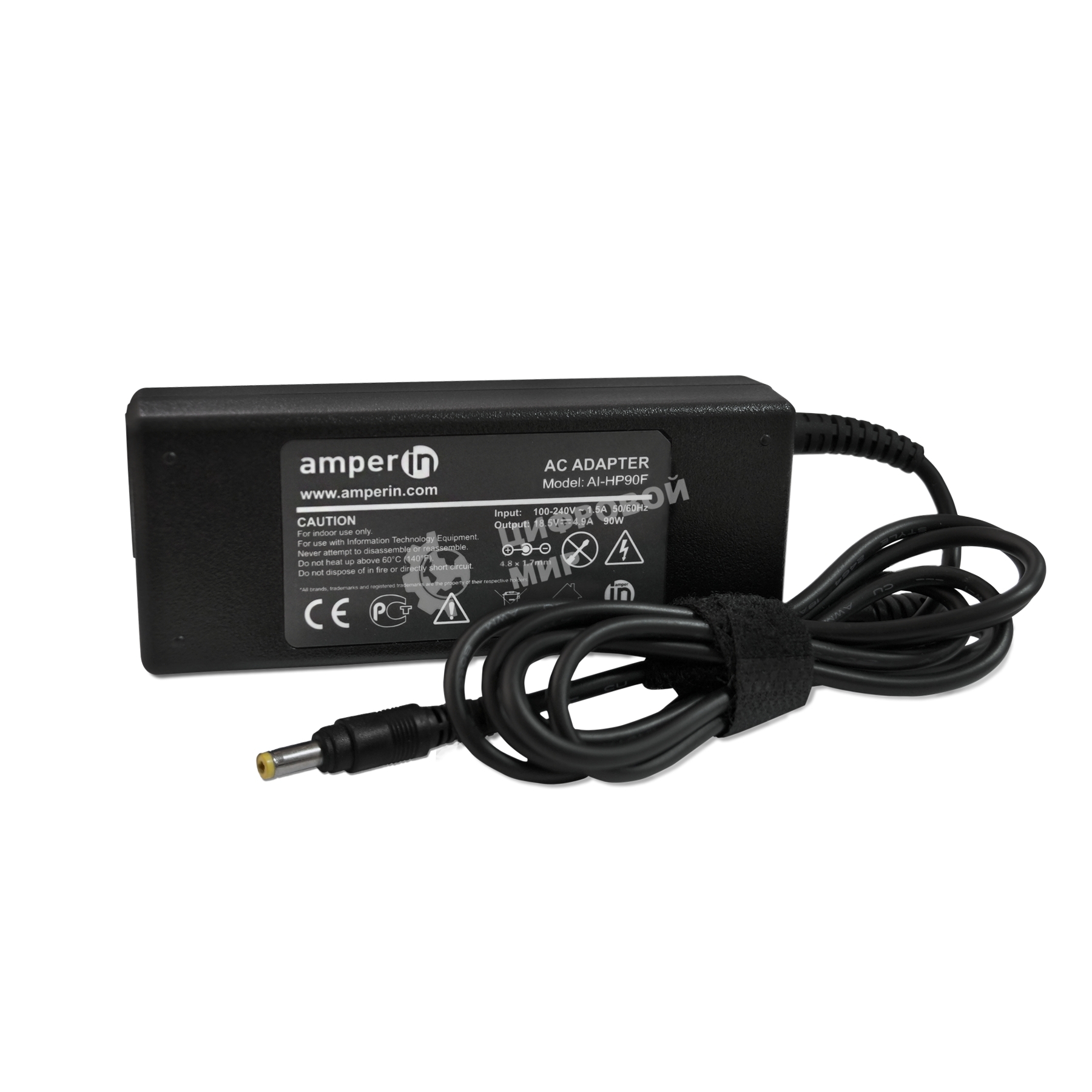 Блок питания (сетевой адаптер) Amperin AI-HP90F для ноутбуков HP PPP012L-S 18.5V 4.9A 4.8x1.7