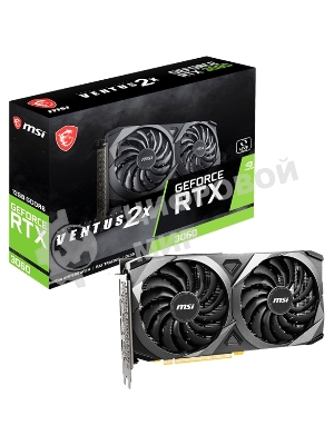 Видеокарта MSI GeForce RTX 3060 VENTUS 2X (LHR), 12 GB GDDR6, 192 bit, 3xDisplayPort, HDMI, GPU 1320 MHz