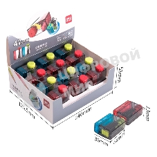 Точилка для карандашей ручная Deli 68660, 1 отверстие, пластик, ассорти (упаковка: 12шт)