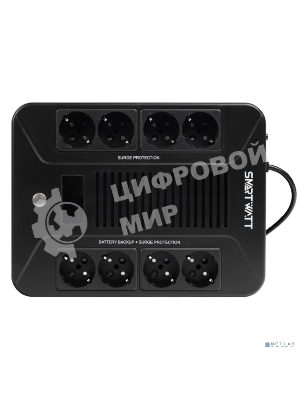 Источник бесперебойного питания SMARTWATT UPS SAFE PRO LCD 600 Line-interactive 600VA/360W Brick (Euro x8, USB, RJ11/RJ45 protection, LCD, 275x210x9