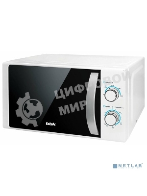Микроволновая печь BBK 20MWS-711M/WS C белый/серебристый, 20 л, 700 Вт, переключатели - поворотный механизм