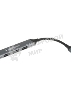 Разветвитель USB2.0 Gembird UHB-C201, 4xUSB2.0, кабель Type-C 10 см, алюминий, пакет