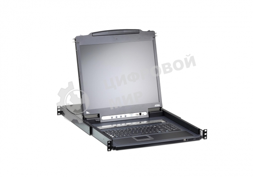 Переключатель KVM 16-портовый IP с ЖК-дисплеем Slideaway/ATEN SINGLE RAIL 16P PS/2-USB LCDKVMP 19INCH WIH IP