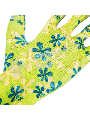 Перчатки садовые из полиэстера с нитрильным обливом, зеленые, L Palisad