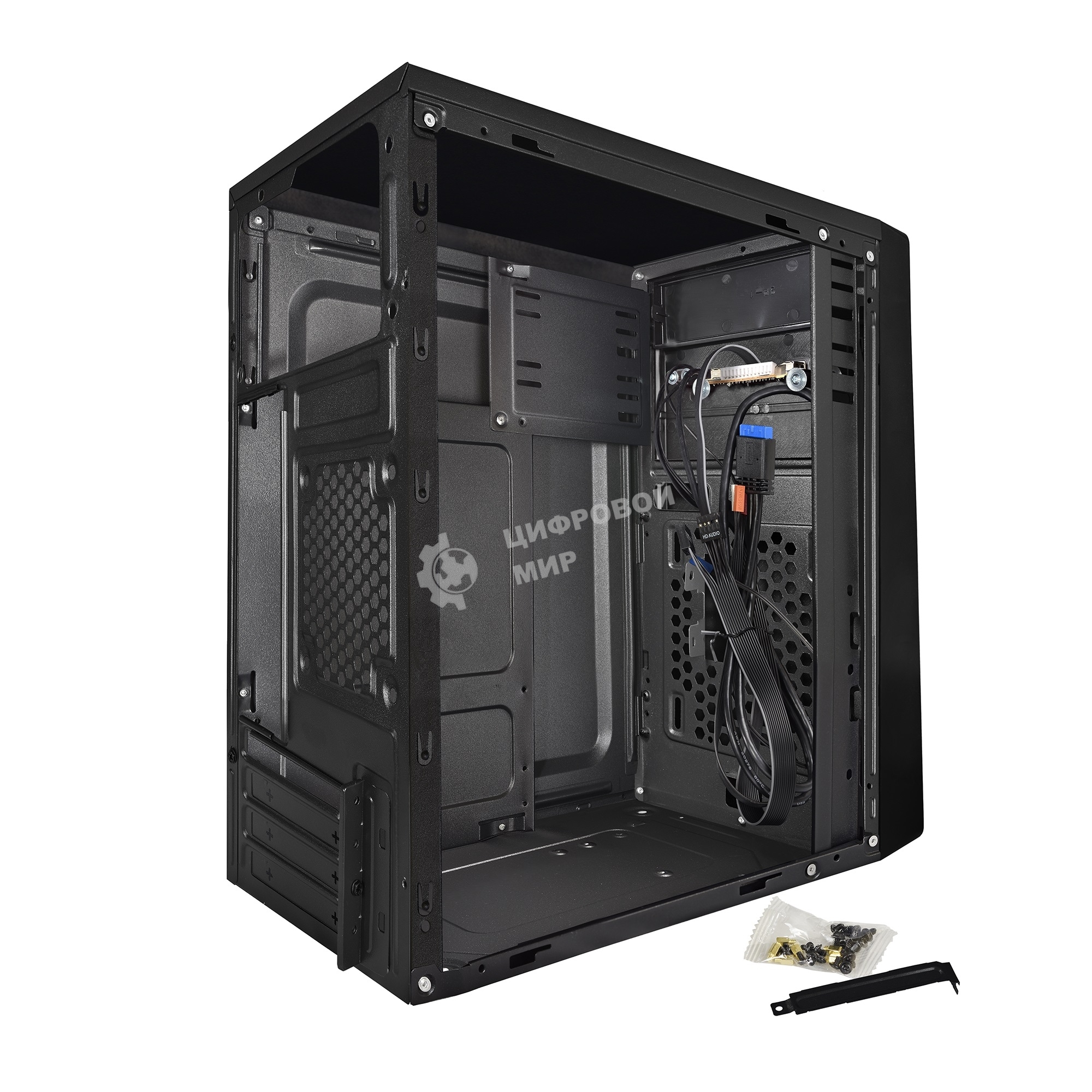 Компьютерный корпус ExeGate EX283062RUS Minitower ExeGate BAA-107U Black, mATX, (AAA400, 80мм), 1хUSB+2хUSB 3.0, Audio