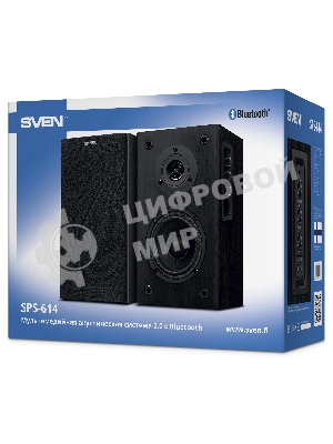 Акустическая система SVEN SPS-614 2.0 (2x20W, Bluetooth, дерево, black)