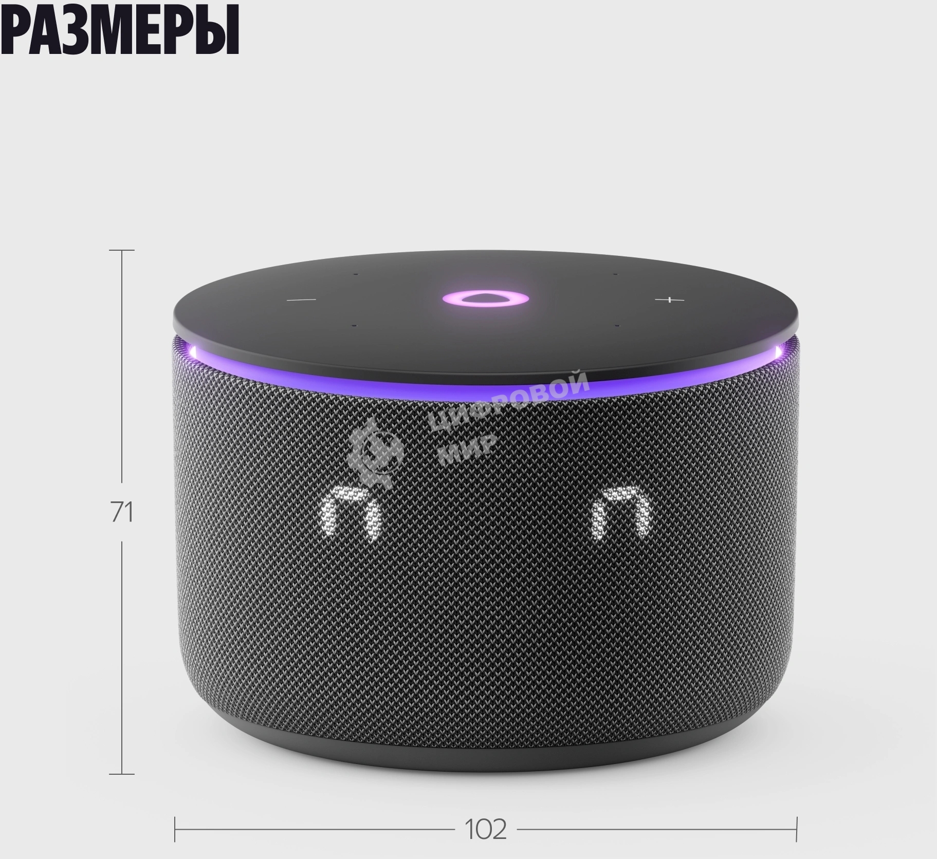 Умная колонка Яндекс Станция Мини 3 Про с Алисой, Zigbee, черный, YNDX-00059BLK