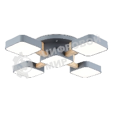Светильник Ambrella light FL4882/5 GR/WD серый/дерево 90W 3000-6000K 675*675*110 (без ПДУ)