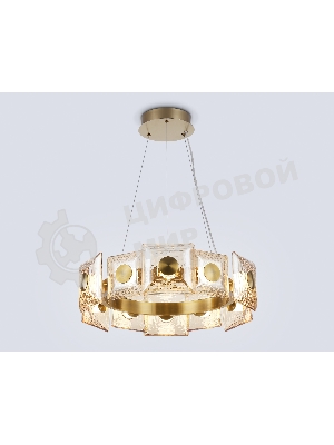 Светильник Ambrella light LH31021 BS/TI латунь/янтарь 56W 3000K D570*150