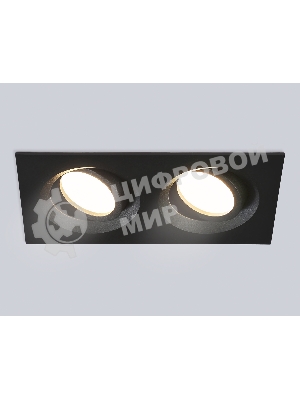 Встраиваемый поворотный точечный светильник Ambrella light TN102746/2 BK черный IP20 GU5.3/2 180*95*25