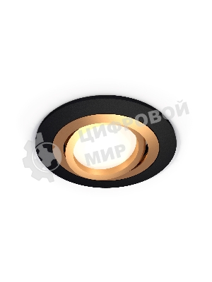Комплект встраиваемого поворотного светильника Ambrella light XC7622083 SBK/PYG черный песок/золото желтое полированное MR16 GU5.3 (C7622, N7004)