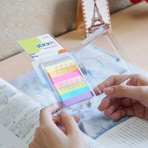 Закладки самоклеящиеся, индексы бумажные Hopax 21618 10x50мм, 7 цветов в упаковке, 40 листов, блистер