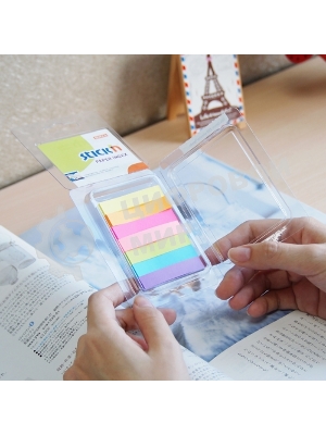 Закладки самоклеящиеся, индексы бумажные Hopax 21618 10x50мм, 7 цветов в упаковке, 40 листов, блистер