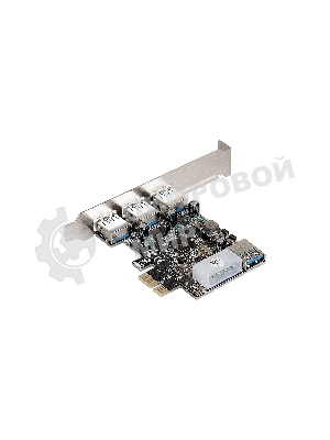 Контроллер ExeGate EXE-367 PCI-E 2.0, 3*USB 3.0 ext + 1*USB 3.0 int, разъем доп.питания (OEM)