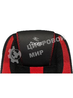 Кресло Zombie 9 черный/красный, экокожа, 120 кг, механизм качания