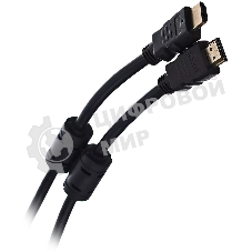 Кабель HDMI v.1.4 10м Telecom, 2 фильтра, 19M -19M, с позолоченными контактами