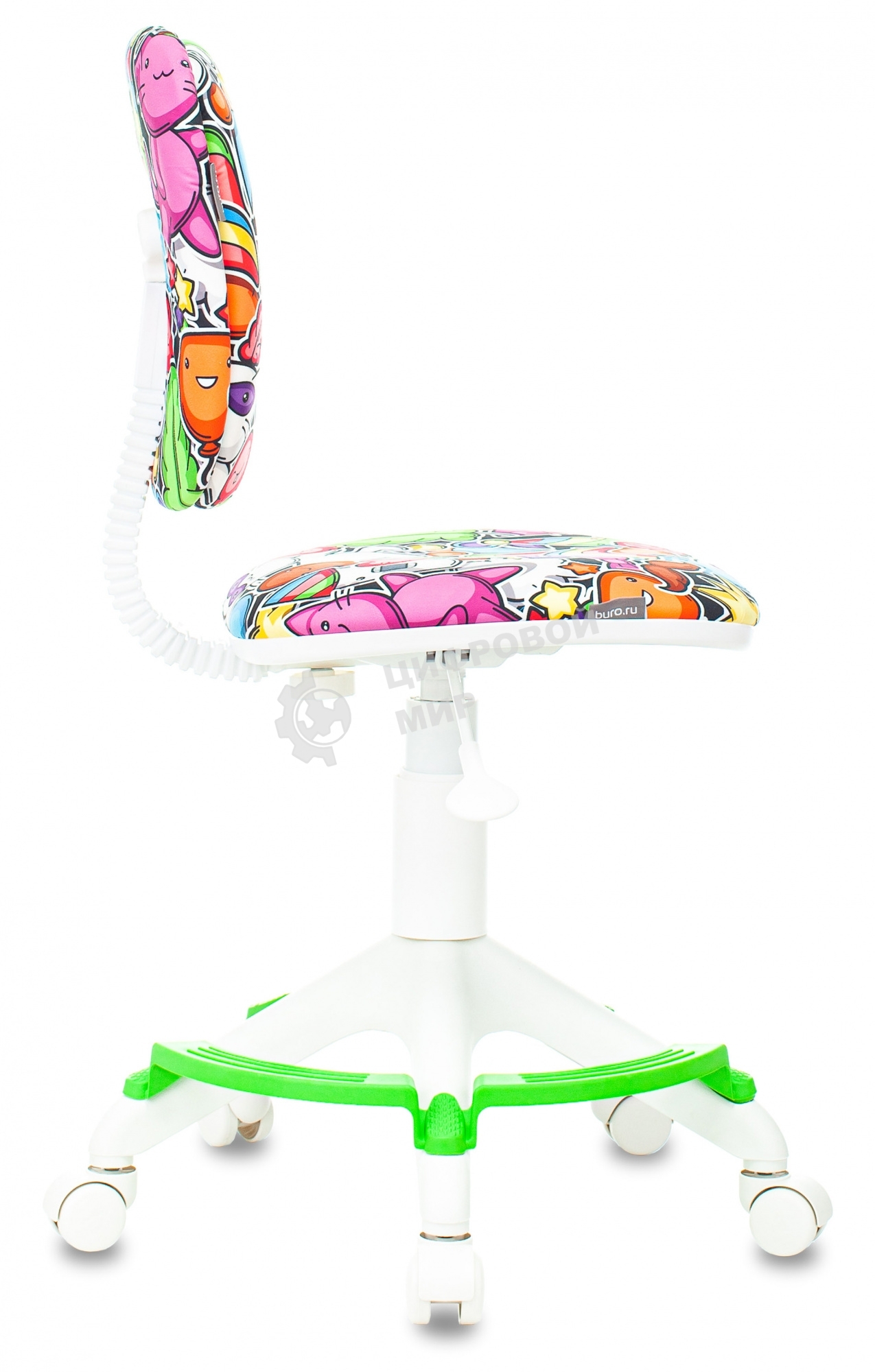 Кресло детское Бюрократ CH-W204/F мультиколор маскарад, крестовина пластик, подст. для ног, пластик белый