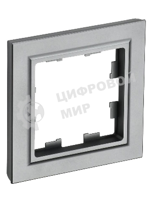 Рамка 1-мест. IEK BRITE РУ-1-БрС сталь
