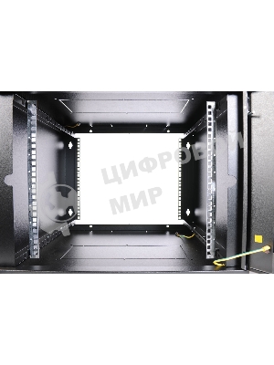 Шкаф телеком. настенный разборный 6U (600х650) дверь стекло, цвет черный (ШРН-Э-6.650-9005) (1 коробка)