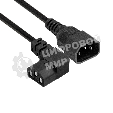 Кабель питания ExeGate Power EC-1P (C13 угловой->C14, VDE-250V-3*0.75мм2, медь, черный, 10A, 1м)