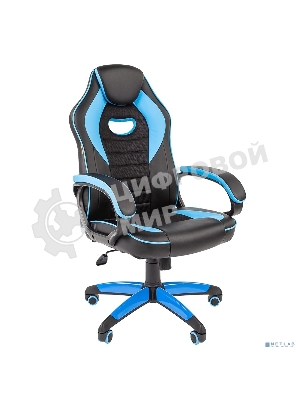 Кресло Chairman game 16 черный, экокожа, 120 кг, механизм качания