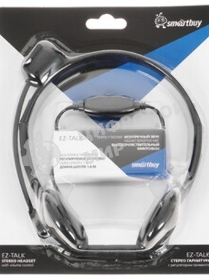 Проводные наушники Smartbuy SBH-5000 Ez-Talk черный, накладные, Jack 3.5 мм