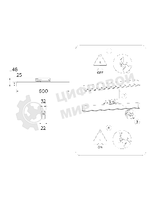 Трековый однофазный светильник Ambrella light GL6769 WH белый LED 24W 3000K 600*22*48