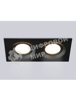 Встраиваемый поворотный точечный светильник Ambrella light TN102746/2 BK черный IP20 GU5.3/2 180*95*25