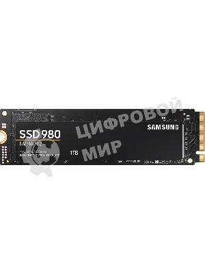 Накопитель SSD Samsung 980, 1000Gb, PCIe 3.0 x4, M.2 2280, NVMe, R/W 3500/3000
