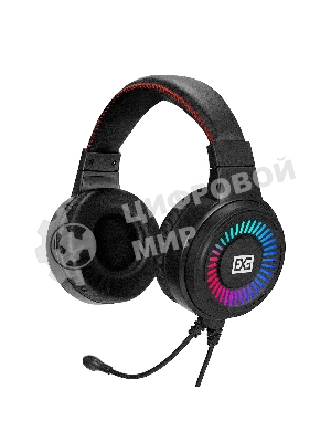 Гарнитура ExeGate Gaming HS-520G чёрный, проводная, 2 x mini jack 3.5 мм + USB, подсветка, регулятор громкости