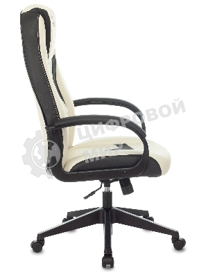 Кресло Бюрократ Zombie 8 белый/черный, экокожа, 120 кг, механизм качания