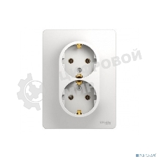 Розетка 2-м СП Glossa с заземл. в сборе бел. SchE GSL000124