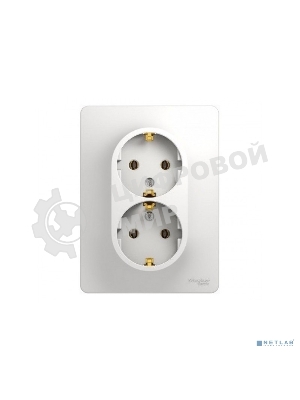 Розетка 2-м СП Glossa с заземл. в сборе бел. SchE GSL000124