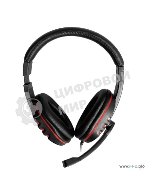 Гарнитура Oklick HS-L380G черный/красный 1.8м мониторы оголовье (JD-032)