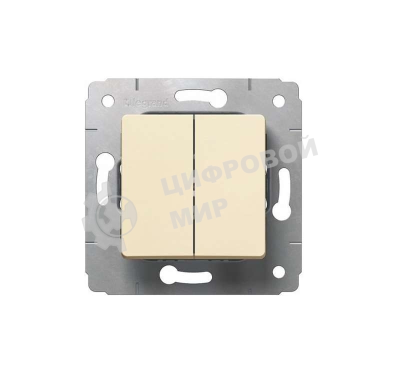 Механизм выключателя 2-кл. СП CARIVA 10А IP20 сл. кость Leg 773758