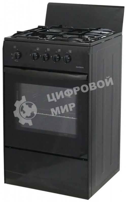 Плита газовая Darina S GM 441 001 At антрацит/черный, конфорок 4 шт, духовка 50 л, 50 см x 85 см x 51 см