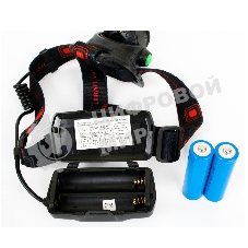 Фонарь Ultraflash налобный с аккумулятором E1336 3,7В, черный, 1LED, 4 Ватт, фокус, 2 ак 4 реж, сенсор, бокс