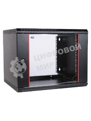 Шкаф телеком. настенный разборный 9U (600х350) дверь стекло, черный (ШРН-Э-9.350-9005)