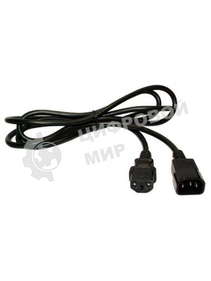 Шнур питания Lanmaster C13-C14, 3х0.75, 220В, 10А, черный, 10 метров