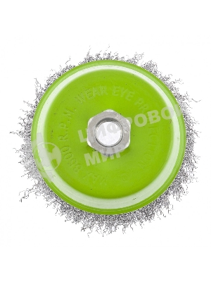 Щетка для УШМ Сибртех 100 мм М14, чашка, витая проволока 0,3 мм