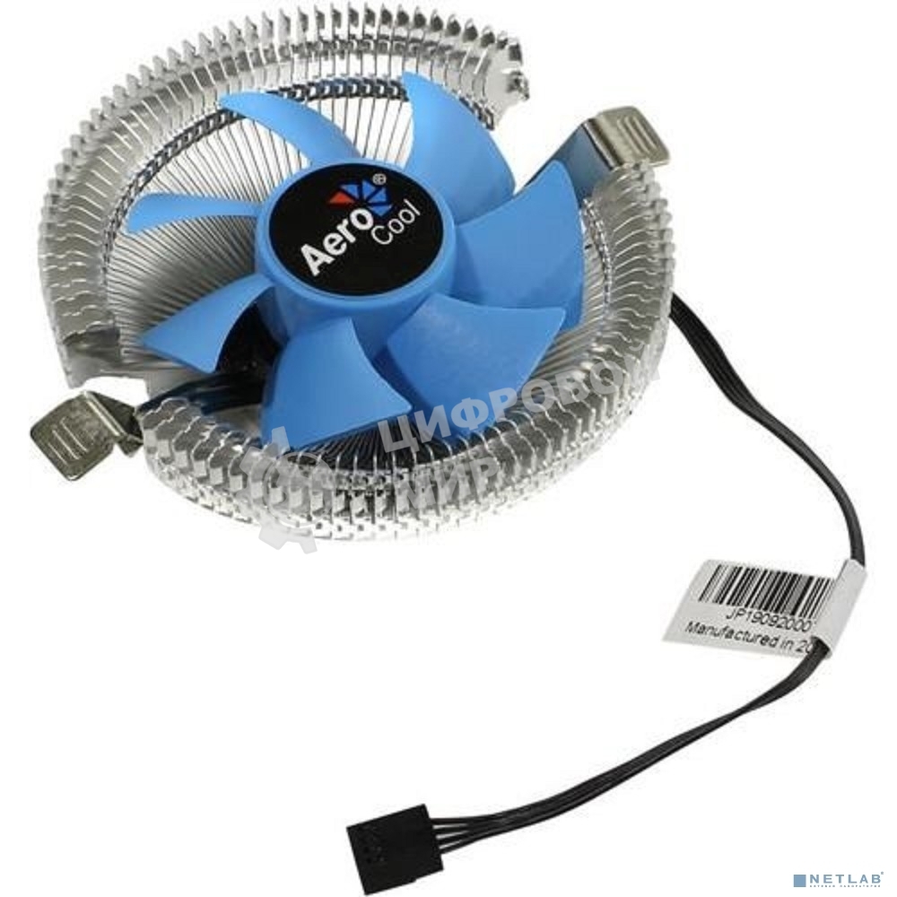 Кулер для процессора AeroCool / Formula Verkho I серебристый, 80 мм, алюминий, 2500 об/мин, 29.7 дБ, 4 pin, 90 Вт, 45 мм