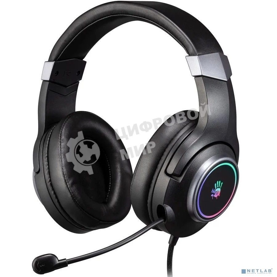 Гарнитура проводная с микрофоном A4Tech Bloody G350 черный 2м мониторные USB оголовье (G350 USB, BLACK)