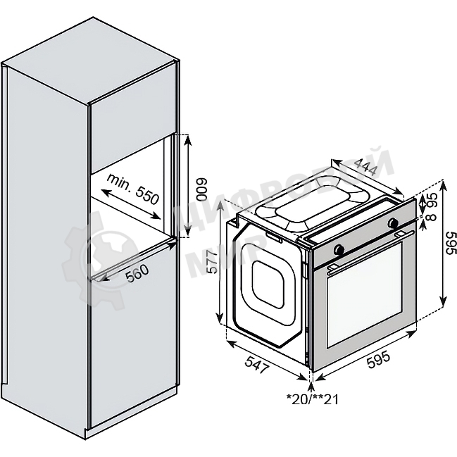 Встраиваемый духовой шкаф Kuppersberg HF 609 B, High-Tech, объем 80 л, 10 режимов работы, телескопические направляющие, цифровой таймер, 2 стекла в дверце, утапливаемые переключатели, энергоэффективность А, черный
