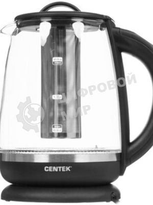 Электрочайник Centek CT-0017 черный, 2 л, 2200 Вт, скрытый нагревательный элемент, поддержание температуры