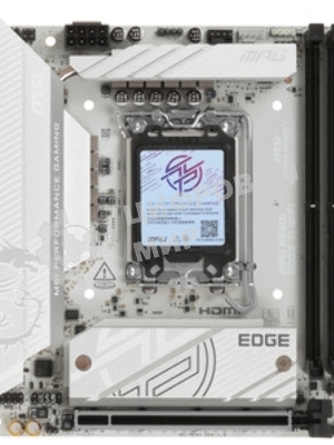 Материнская плата MSI MPG B860I EDGE TI WIFI, LGA 1851, Intel B860, 2xDDR5 (до 128 ГБ), 2xSATA, 2xM.2 (1xPCIe 5.0, 1xPCIe 4.0/SATA), 1xPCIe 5.0 x16, 1xHDMI, 1x5Gb LAN, Wi-Fi 7, Bluetooth 5.4, 1xUSB-C 40Gbps (Thunderbolt 4), 1xUSB-C 10Gbps, 1xUSB-A 10Gbps, 4xUSB-A 5Gbps, 2xUSB-A 2.0, 3x3.5 мм + S/PDIF оптический, 7.1, белый/серебристый, Mini-ITX