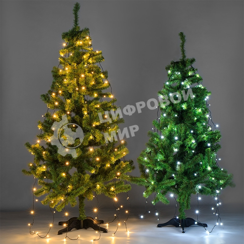 Елочная гирлянда с кольцом Neon-night 7 нитей по 1,5 метра, цвет диодов белый, не соединяется