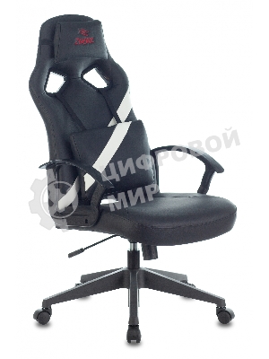 Кресло игровое Zombie DRIVER черный/белый, искусственная кожа, с подголов. крестовина пластик