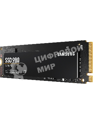 Накопитель SSD Samsung 980, 1000Gb, PCIe 3.0 x4, M.2 2280, NVMe, R/W 3500/3000